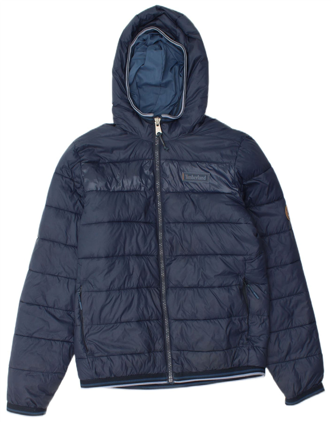 TIMBERLAND Chaqueta acolchada con capucha para hombre UK 36 Small Azul marino Nylon