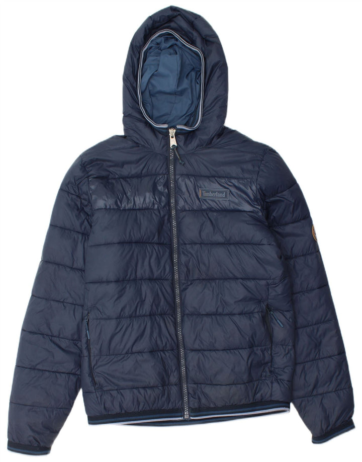 TIMBERLAND Chaqueta acolchada con capucha para hombre UK 36 Small Azul marino Nylon