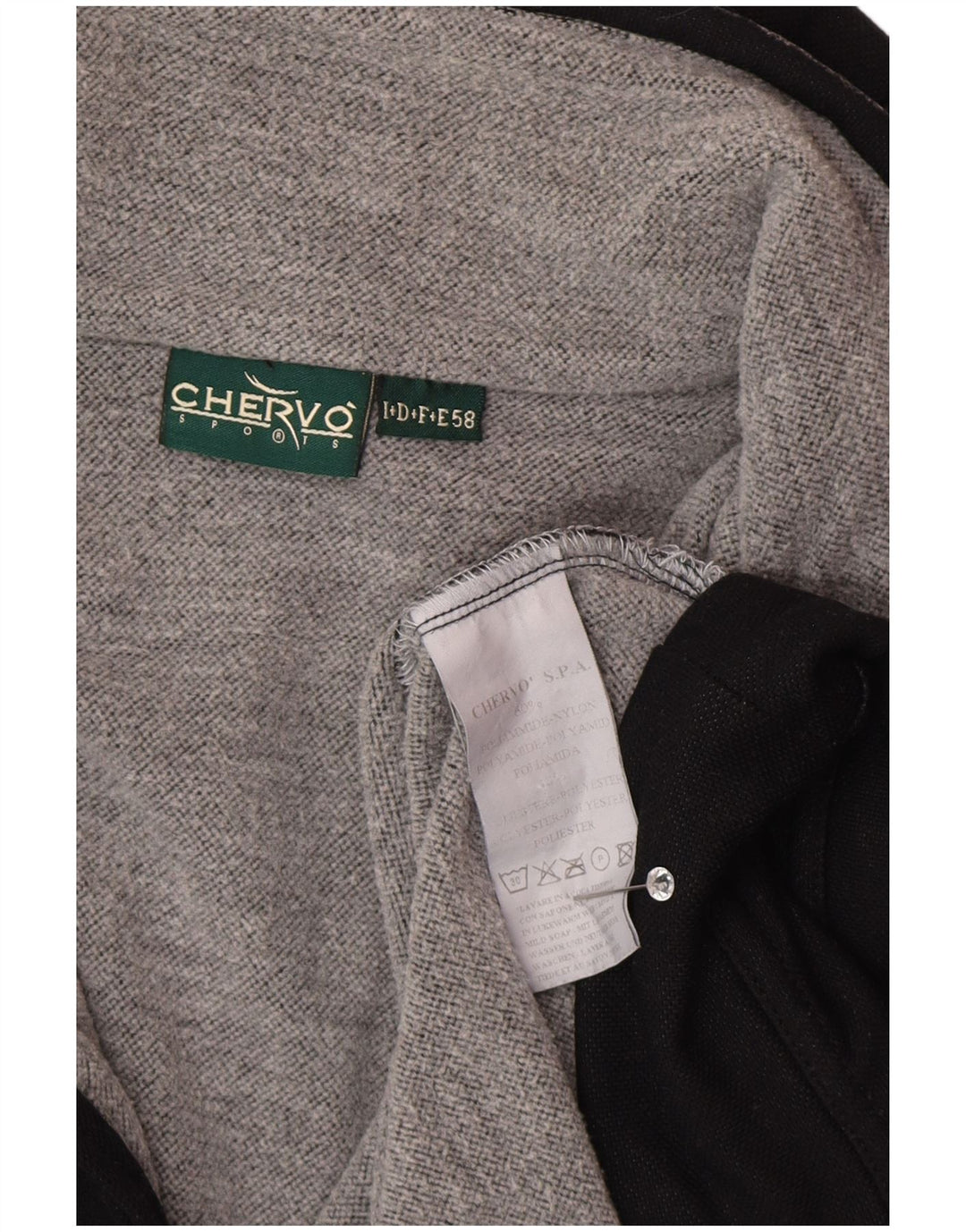 Chervo Sudadera con cuello y cremallera para hombre IT 58 3XL Poliamida negra