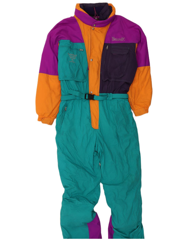 Brunik Mono de esquí con capucha para hombre IT 54 XL Bloque de color verde