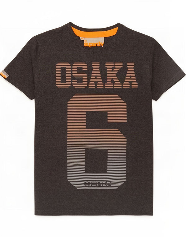 Superdry Camiseta con gráfico Osaka para hombre Top pequeño de algodón gris