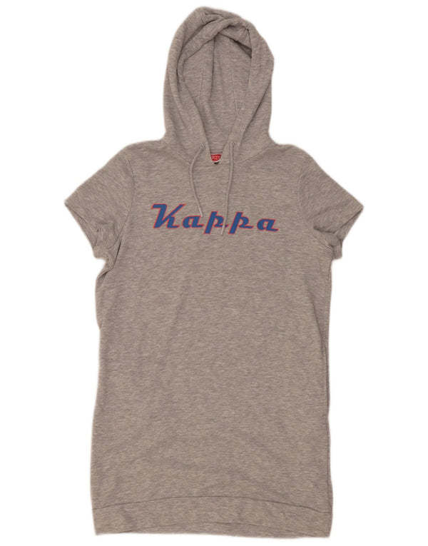 Kappa Vestido con capucha gráfico de manga corta para mujer UK 44 Algodón gris medio