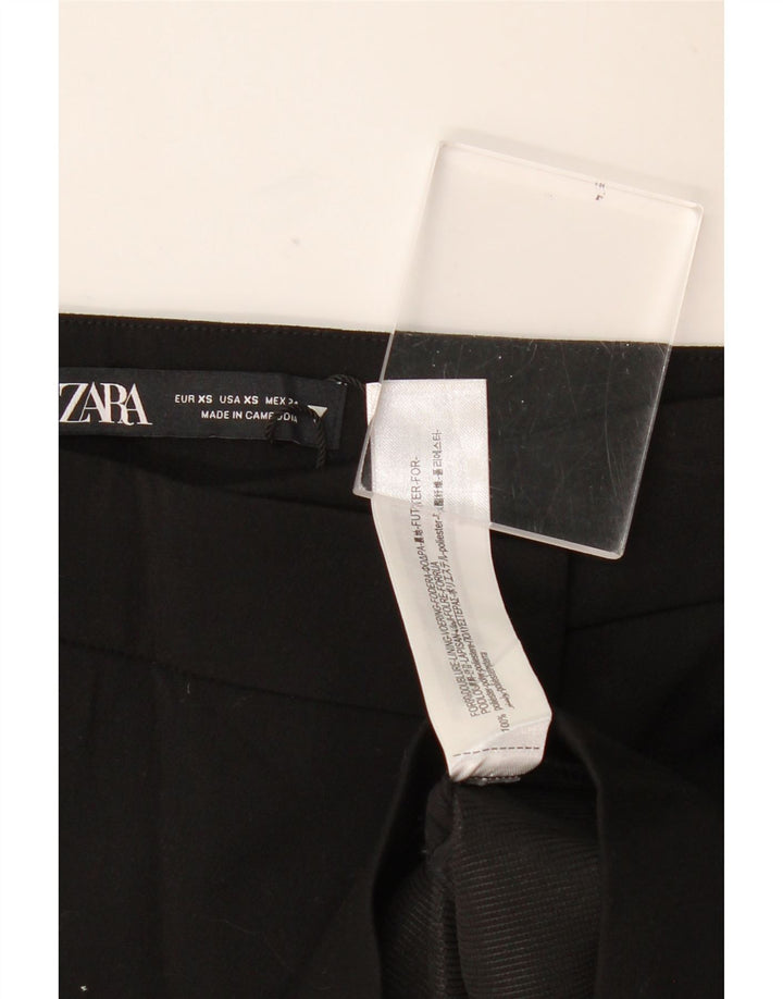 Zara Mujer Falda Pantalón UK 6 XS Negro Poliéster