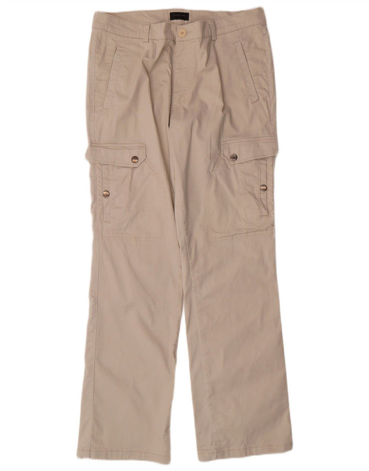 Sergio Tacchini Pantalones cargo con corte de bota para hombre W36 L32 Algodón beige