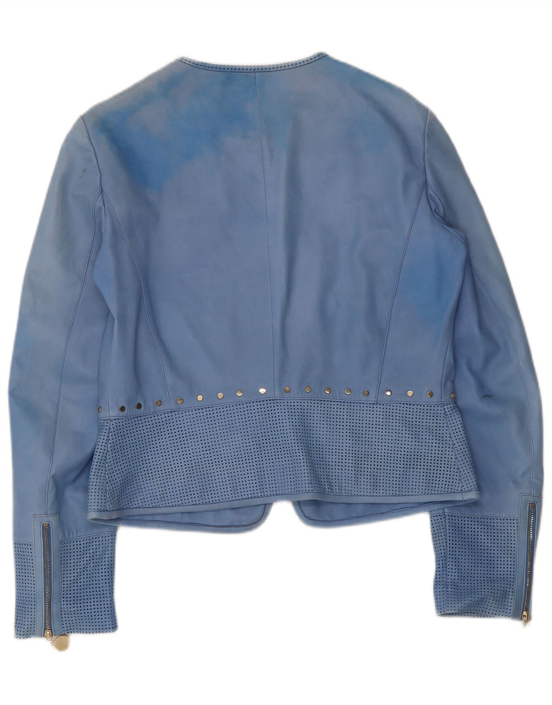 Penny Black - Chaqueta bomber de piel para mujer, talla 40, talla grande, piel azul
