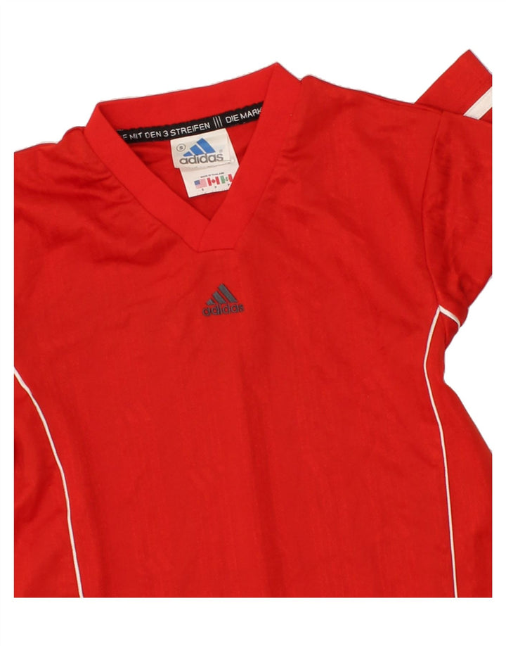 ADIDAS Boys T-Shirt Top 6-7 Years Small Red Polyester Vintage Adidas and Second-Hand Adidas from Messina Hembry 