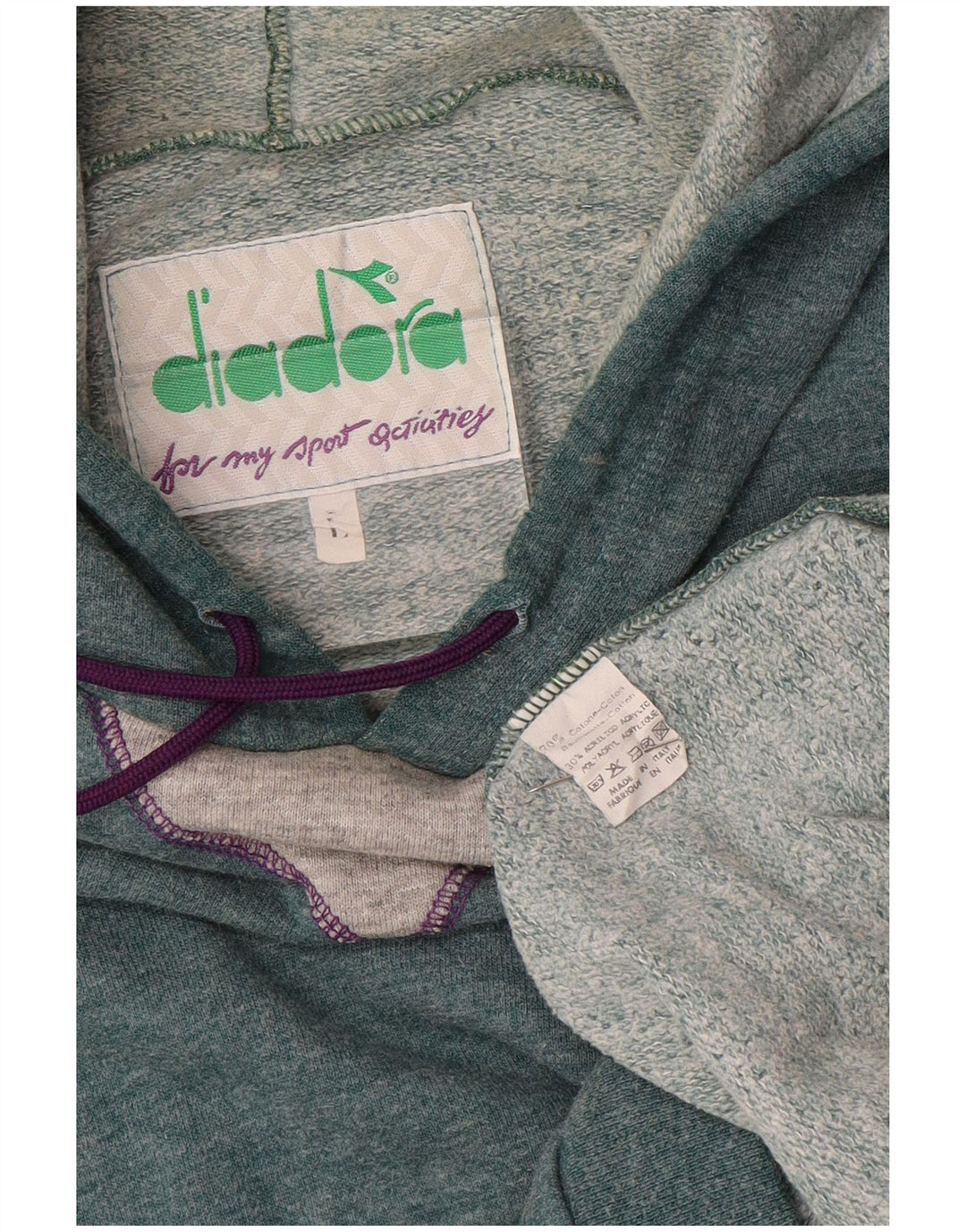 DIADORA Jersey con capucha sin mangas para hombre Large Azul Algodón