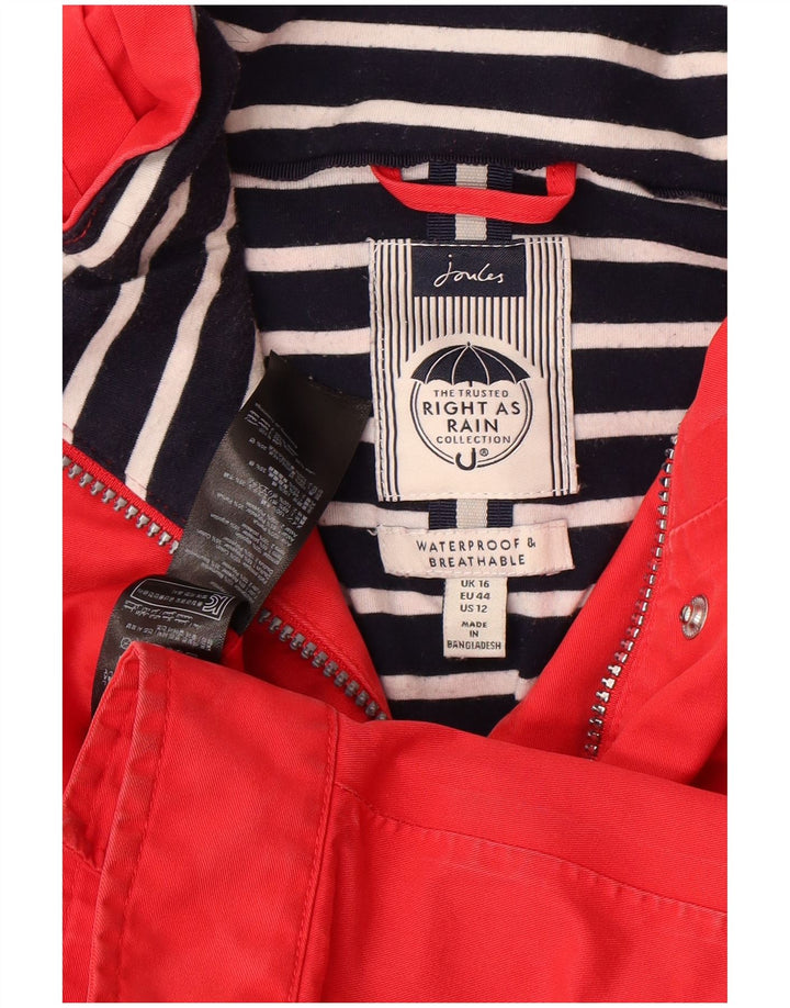 Chaqueta impermeable de gran tamaño para mujer Joules UK 46 Poliéster rojo grande