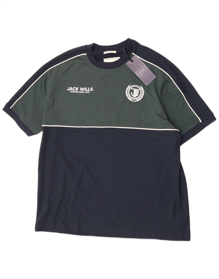 Jack Wills Camiseta gráfica para hombre Top color azul marino mediano