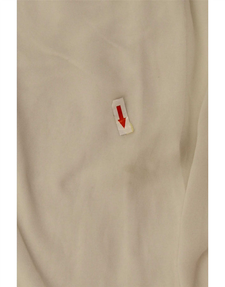 Zara Mujer Blusa Extragrande Top UK 44 Medio Blanco Poliéster