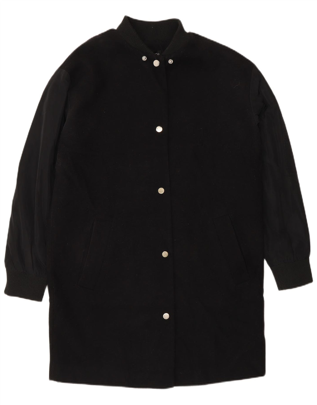 Topshop Abrigo extragrande para mujer UK 8 Small Poliéster negro