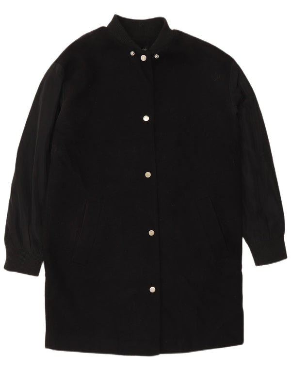 Topshop Abrigo extragrande para mujer UK 8 Small Poliéster negro