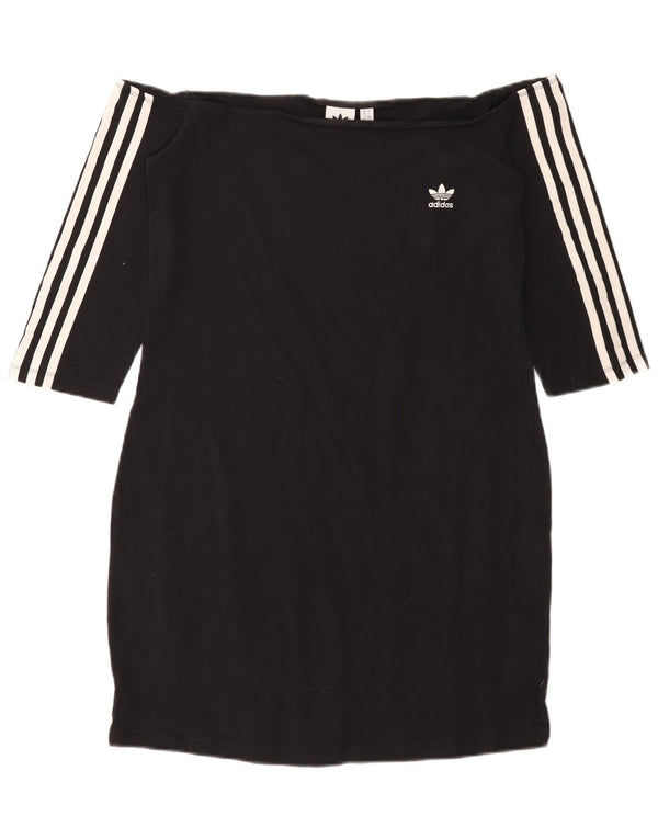 ADIDAS Vestido con hombros descubiertos para mujer UK 40 XL Algodón negro