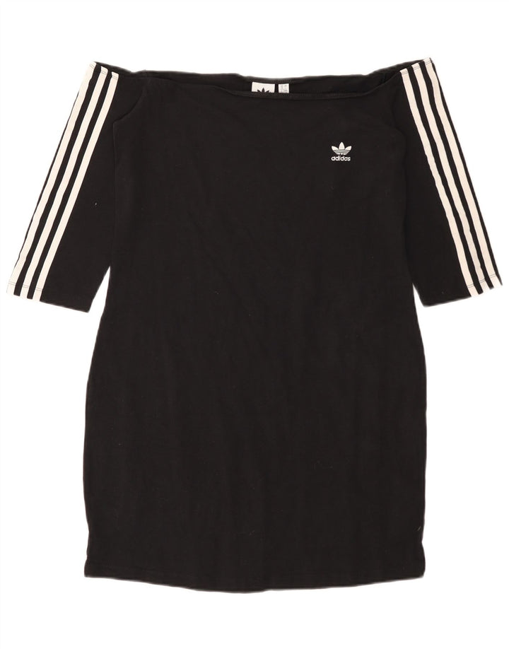 ADIDAS Vestido con hombros descubiertos para mujer UK 40 XL Algodón negro