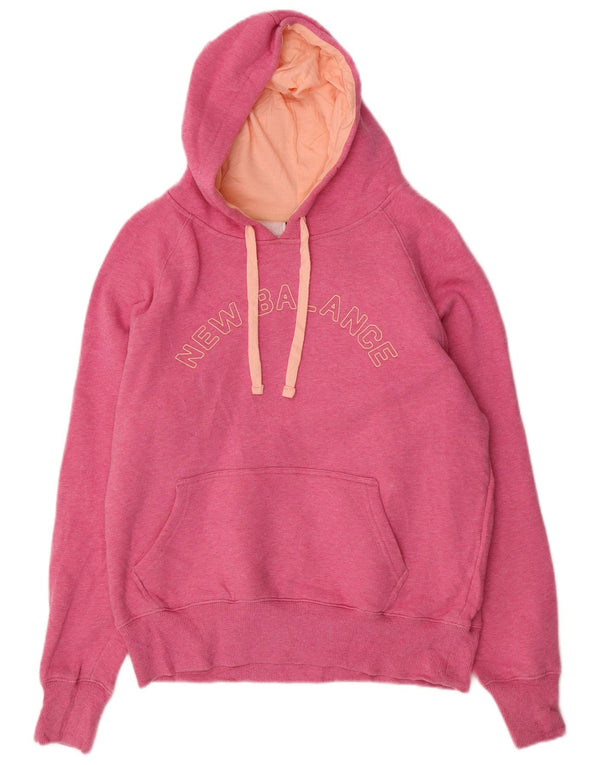 NEW BALANCE Jersey con capucha gráfica para mujer UK 46 Large Pink Cotton