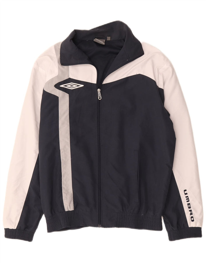 Umbro Hombre Chándal Top Chaqueta Grande Azul Marino Colorblock Poliéster