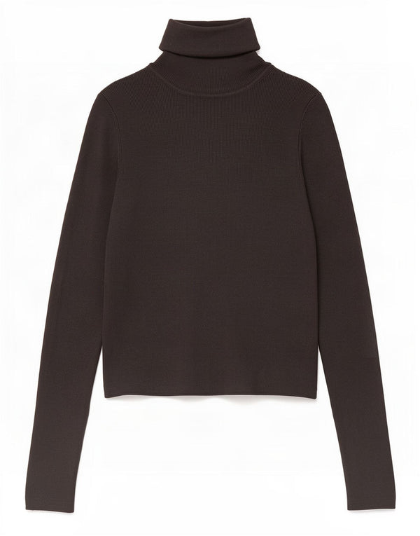 Zara Mujer Crop Roll Neck Jumper Sweater UK 42 Viscosa Gris Medio