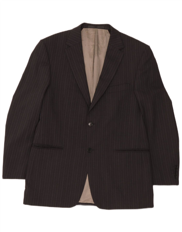 Marks & Spencer Chaqueta tipo blazer de 2 botones para hombre Reino Unido 40 Gris medio Rayas diplomáticas