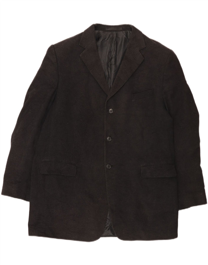 Marks & Spencer Chaqueta tipo blazer de 3 botones para hombre UK 46 XL Algodón negro