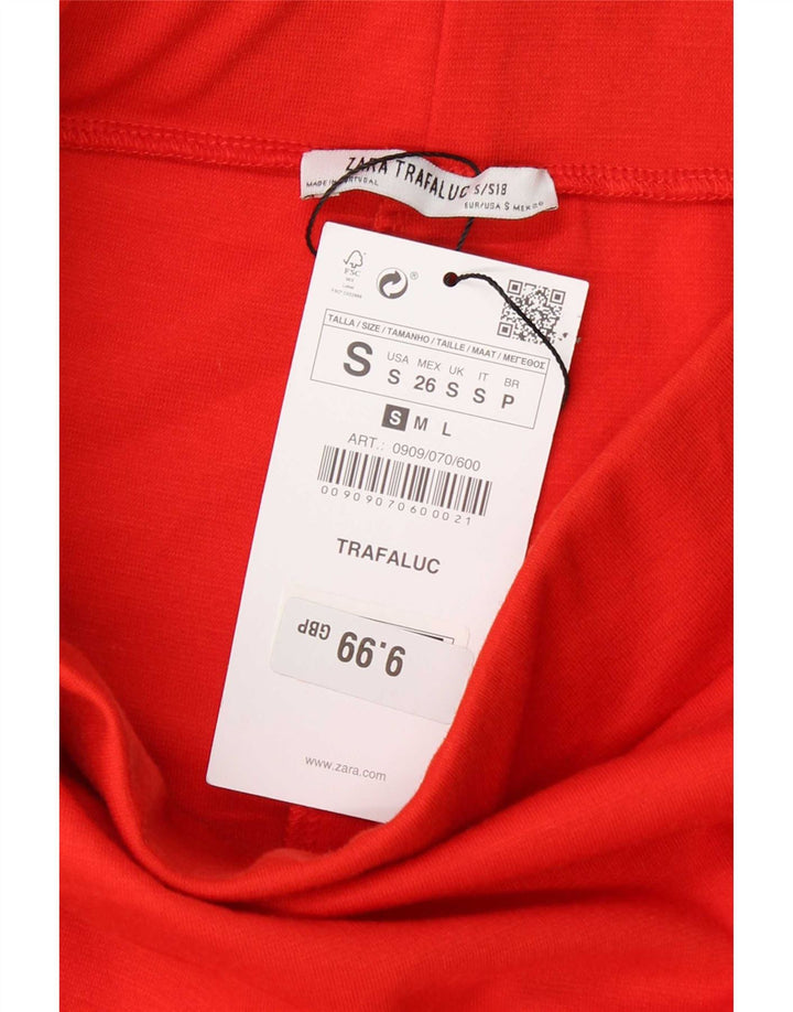 Zara Mujer Trafaluc Falda Lápiz Pequeña W26 Poliéster Color Block Rojo