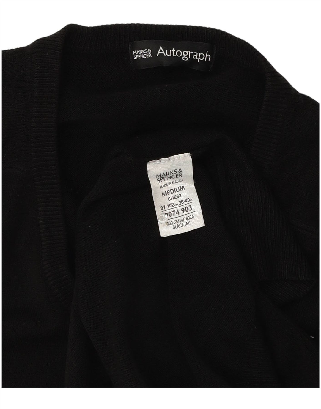 Marks & Spencer Jersey Autograph con Cuello en V para Hombre Acrílico Negro Mediano