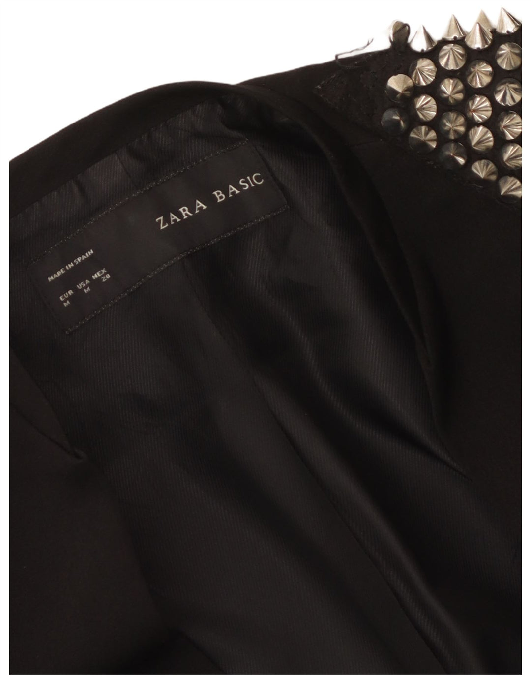 Zara Chaqueta Americana Abierta para Mujer UK 42 Mediana Negra