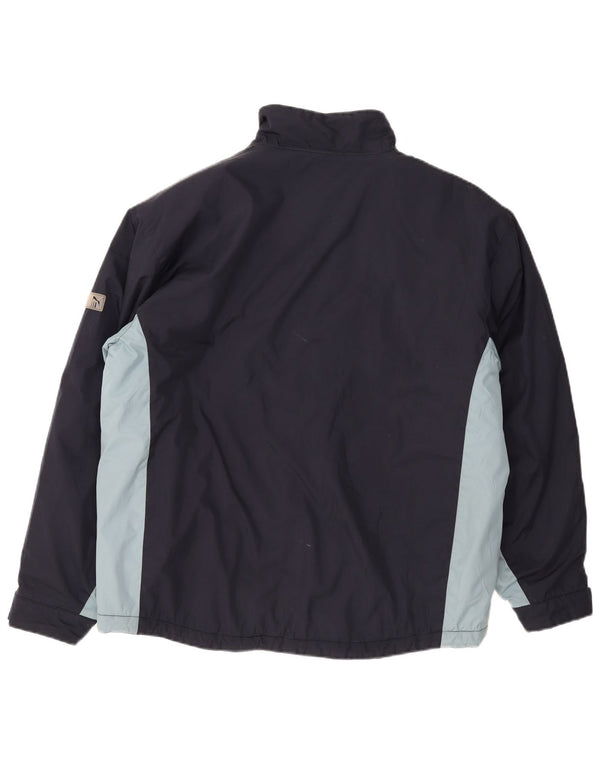 Puma Chaqueta cortavientos para hombre UK 42 XL Azul marino Colorblock Poliéster