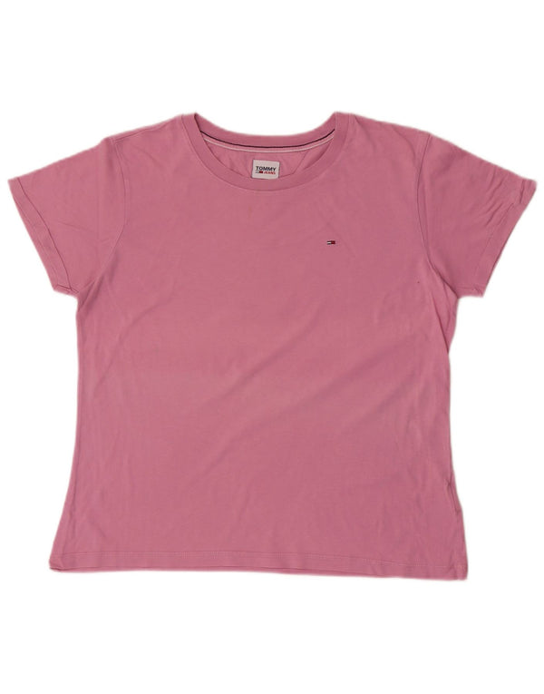 Tommy Hilfiger Camiseta para mujer Top UK 14 Large Pink Cotton