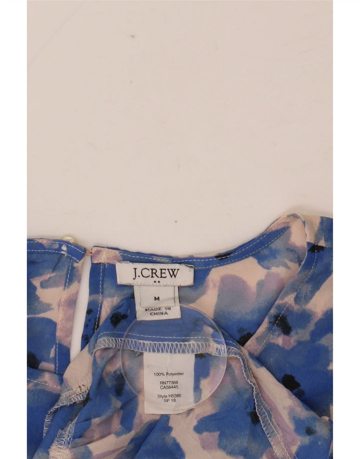 J. CREW Blusa de manga 3/4 para mujer UK 44 Poliéster floral azul medio