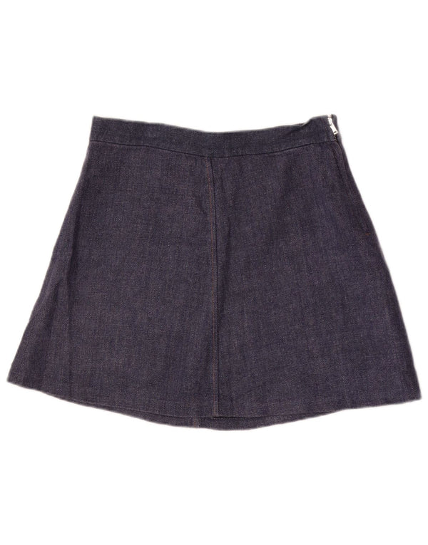 Zara Mujer Minifalda Mediana W28 Azul