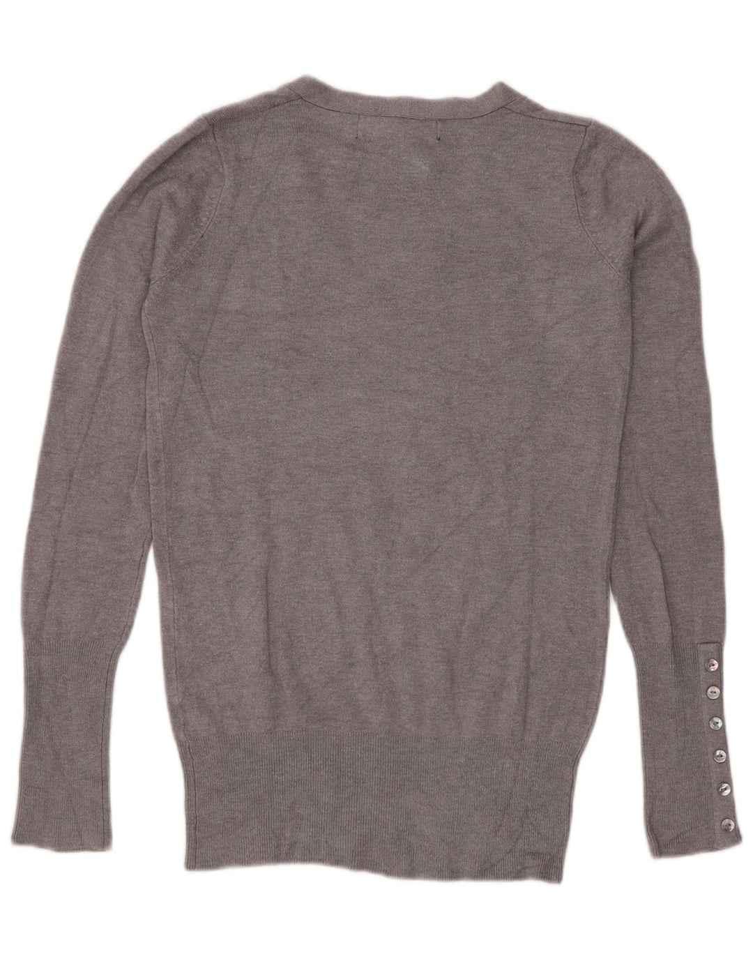 Zara Mujer Jersey con Cuello en V Jersey UK 10 Small Gris