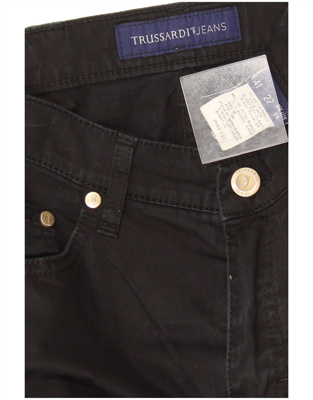 Vaqueros Trussardi Hombre Rectos W25 L32 Negro Algodón