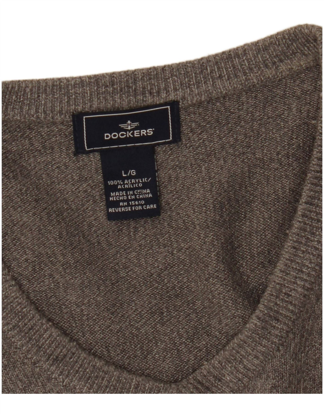 Dockers Suéter con Cuello en V para Hombre Acrílico Gris Grande