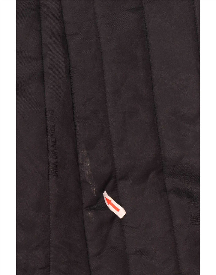 Vintage mujer acolchado abrigo Reino Unido 16 grande negro