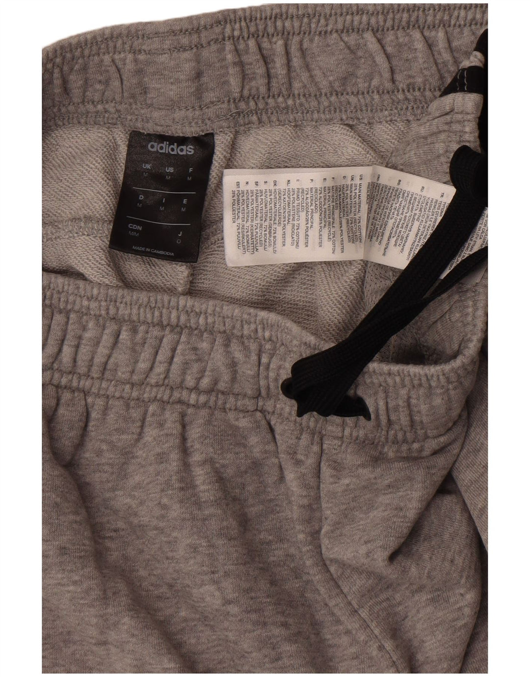 Pantalones cortos deportivos Adidas para hombre de algodón gris medio