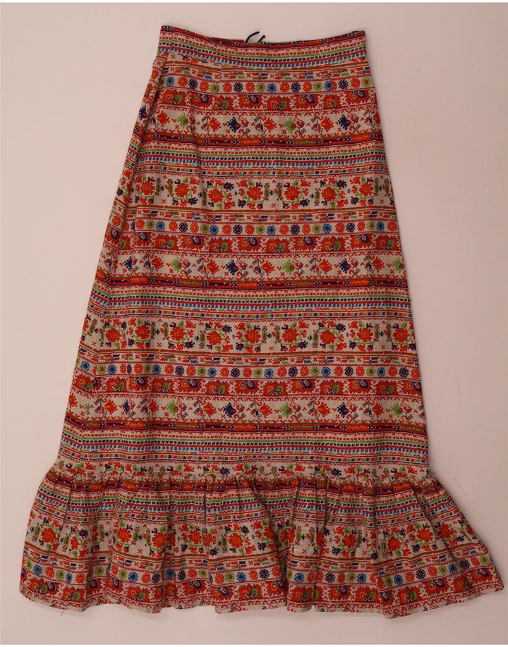 Vintage mujer Maxi falda W28 medio multicolor floral
