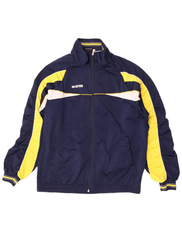 Errea Hombre Chándal Top Chaqueta 2XL Azul Marino Colorblock Deportes