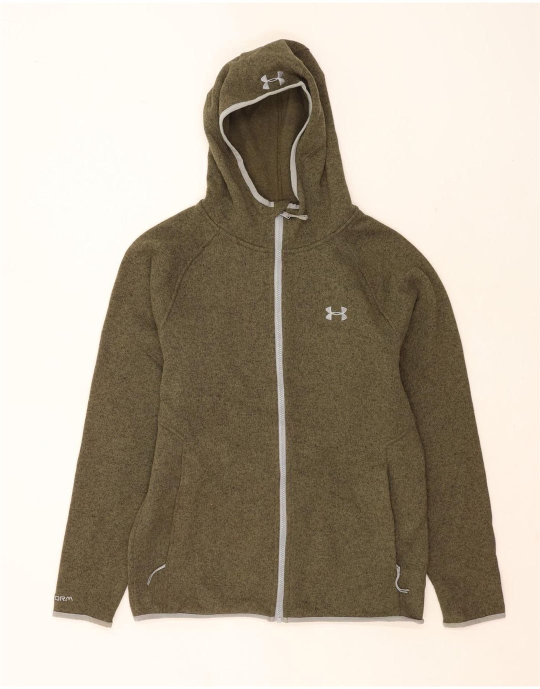 Under Armour Sudadera con capucha y cremallera para hombre, talla grande, verde moteado