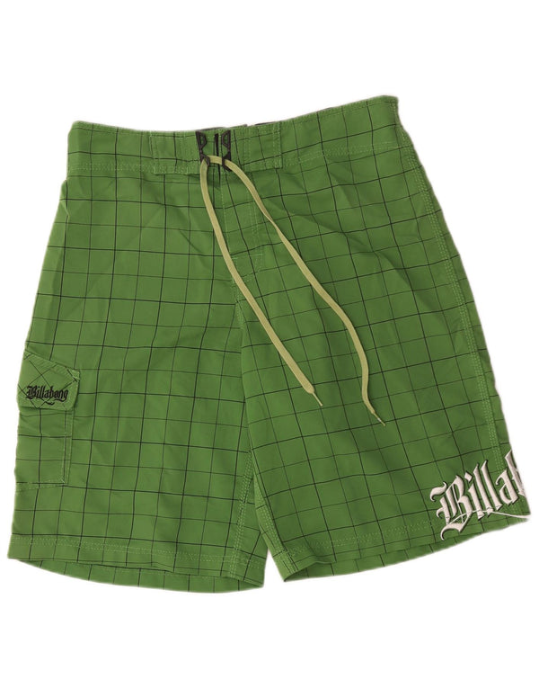 Billabong Shorts De Baño Gráficos Para Hombre Poliéster A Cuadros Verdes Grandes