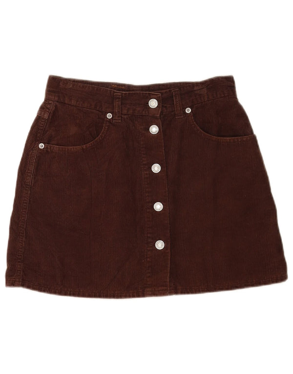 Benetton Minifalda De Pana De Talle Alto IT 42 Medium W26 Marrón