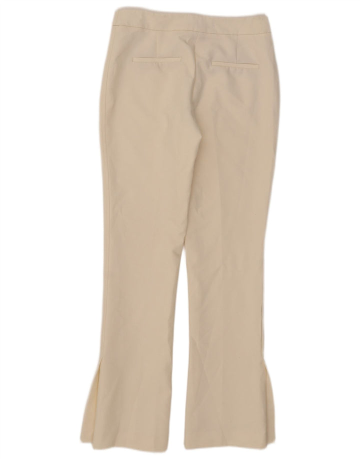 Zara Mujer Pantalón Casual Bootcut Mediano W28 L32 Poliéster Blanco