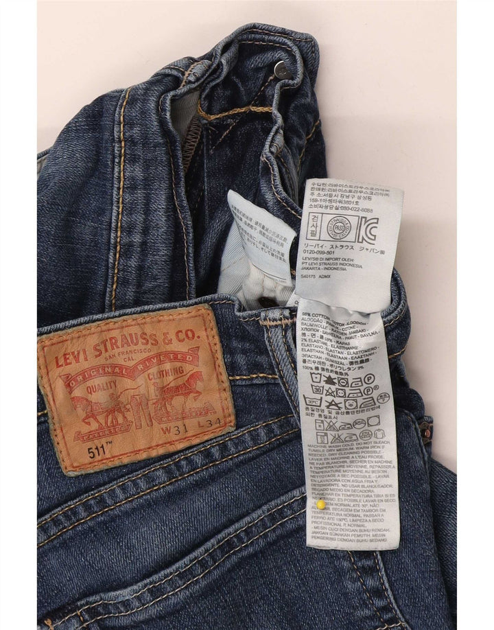 Levi's Hombre 511 Slim Jeans W31 L34 Algodón Azul