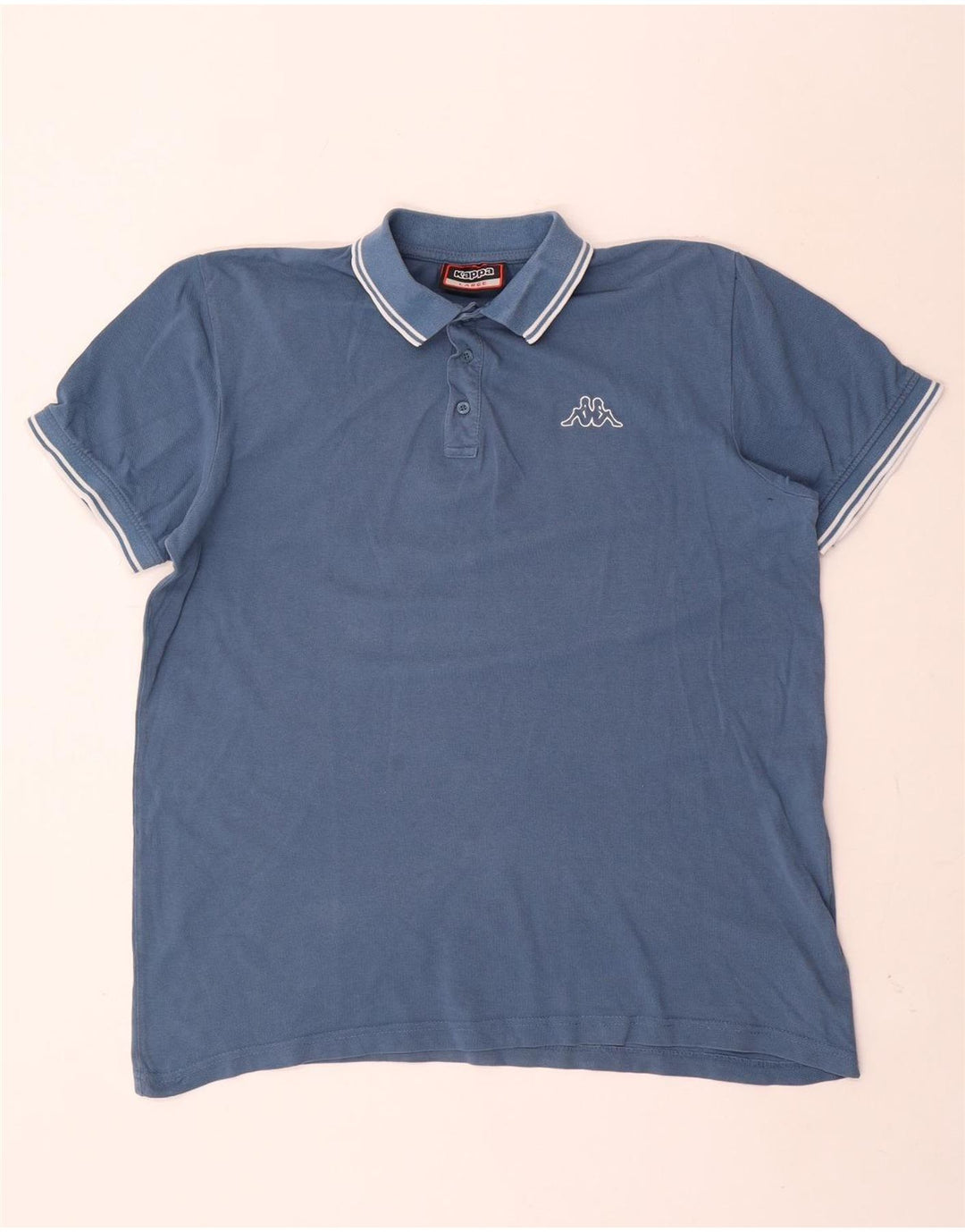Polo Kappa Hombre De Algodón A Rayas Azul Grande