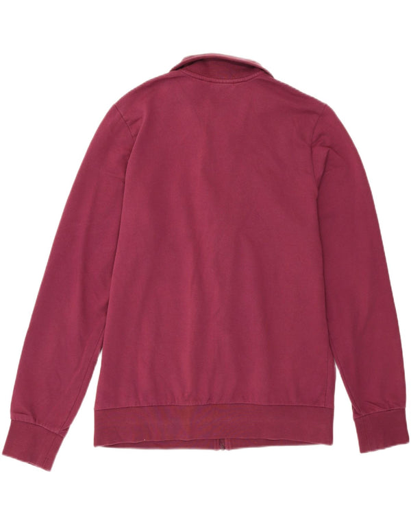 Lotto Mujer Gráfico Chándal Top Chaqueta UK 40 Grande Algodón Borgoña