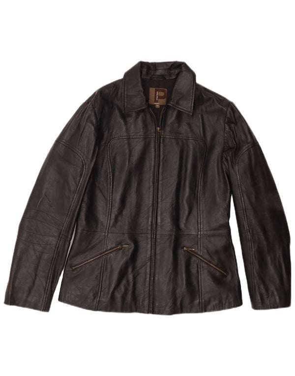 Conbipel Chaqueta De Cuero Mujer IT 46 Grande Cuero Negro