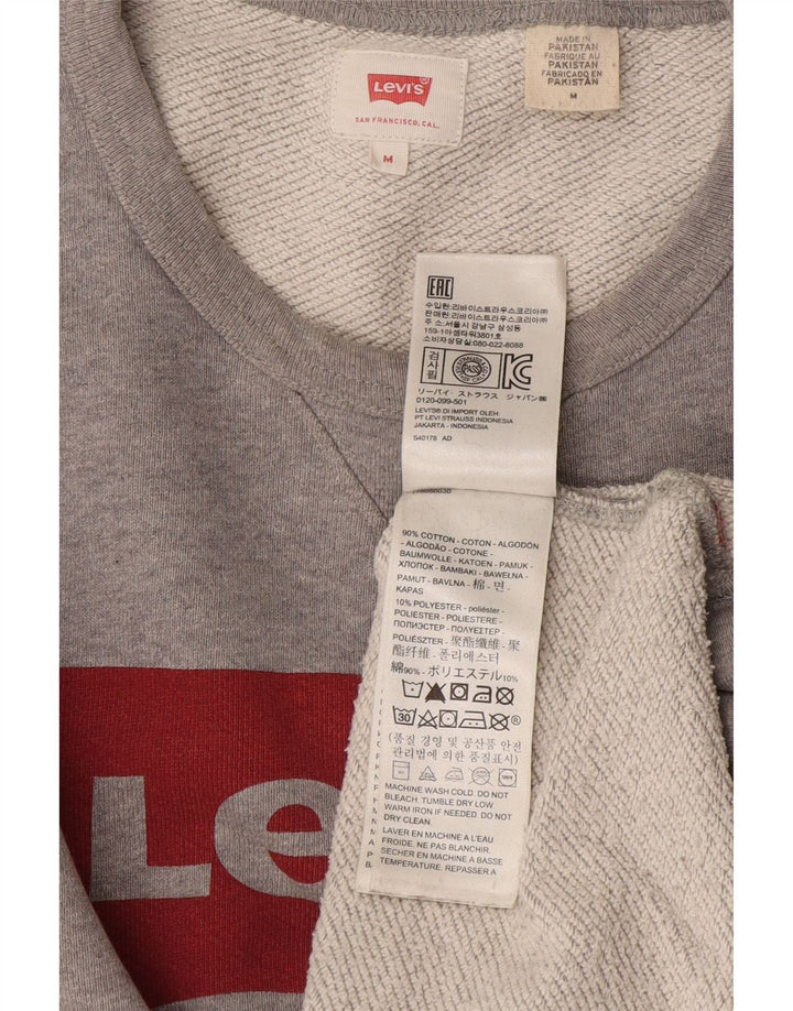 Levi's Hombre Sudadera Gráfica Jersey De Algodón Gris Medio