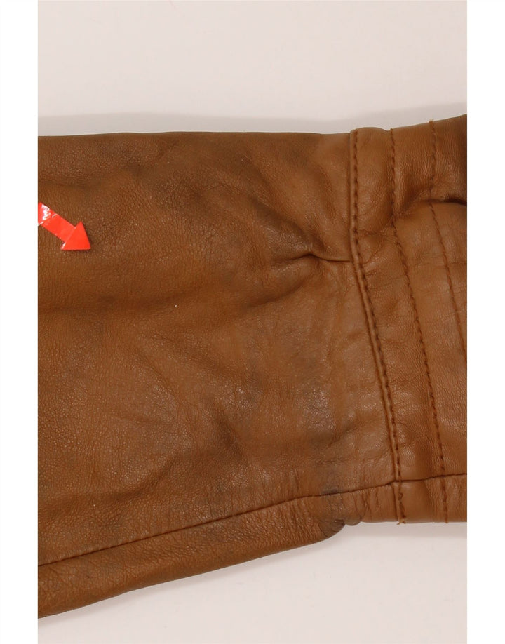 Chaqueta de cuero vintage para mujer IT 44 cuero marrón medio