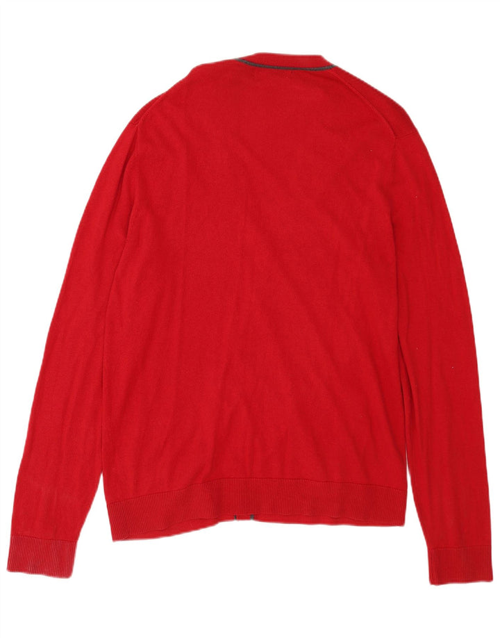 Banana Republic - Cárdigan para hombre, talla grande, seda roja