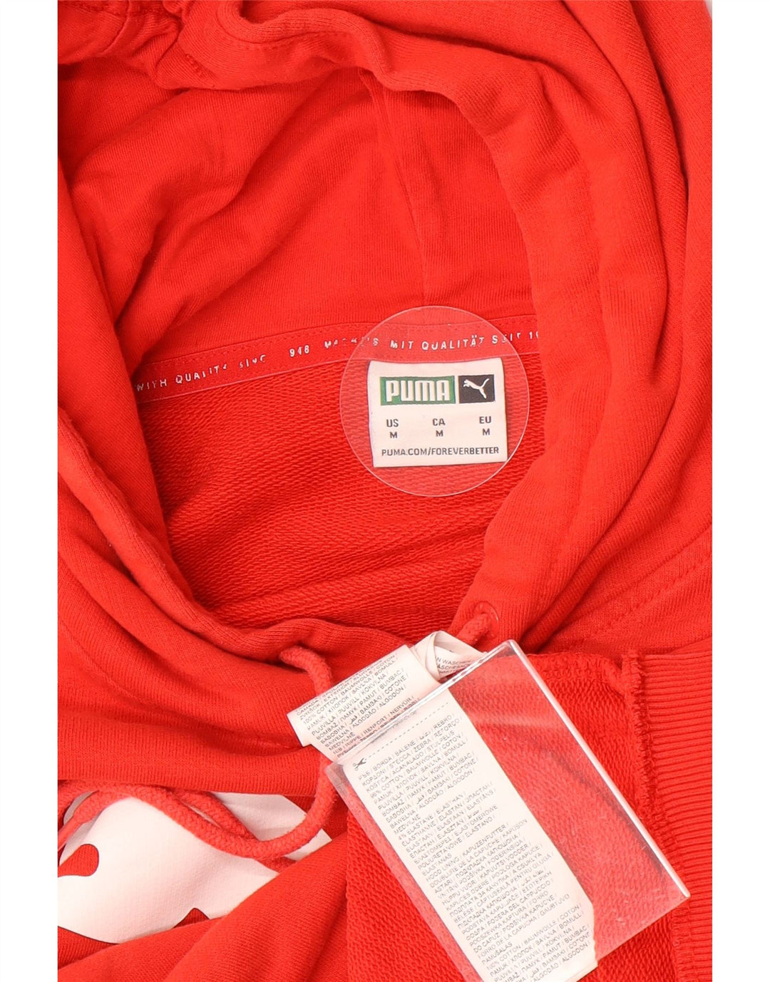 Puma Hombre Sudadera Con Capucha Gráfica Jersey De Algodón Rojo Medio