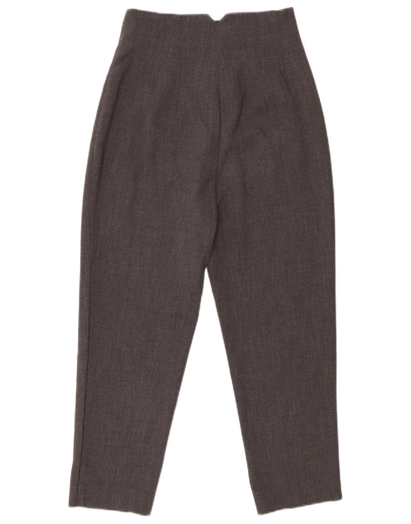 Zara Mujer Pantalón Traje Tapered XS W24 L24 Gris Poliéster